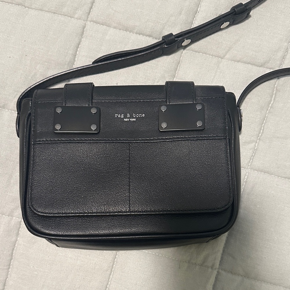 Rag & Bone Black Pilot Mini Leather Crossbody Bag NWOT